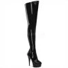 Pleaser Shoes 6" Heel Black Platform Stretch Crotch Boots*