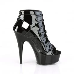 Pleaser 6" Heel Black Strappy Buckle Ankle Bootie* Shoes 9 Pleaser 6