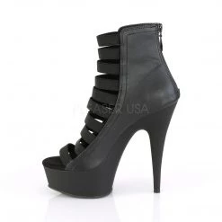 Pleaser Shoes 6" Heel Black Strappy Faux Leather Ankle Bootie* 7 Pleaser Shoes 6