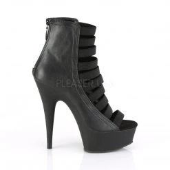 Pleaser Shoes 6" Heel Black Strappy Faux Leather Ankle Bootie* 9 Pleaser Shoes 6