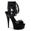 Pleaser 6" Heel Black Front Lace-Up Sandal*