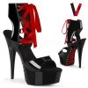 Pleaser Shoes 6" Heel Black Lace-Up Sandal Booties* 2 Pleaser Shoes 6" Heel Black Lace-Up Sandal Booties*