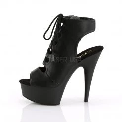 Pleaser Shoes 6" Heel Black Faux Leather Ankle Bootie*