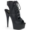 Pleaser Shoes 6" Heel Black Faux Leather Ankle Bootie*