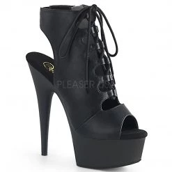 Pleaser Shoes 6" Heel Black Faux Leather Ankle Bootie*