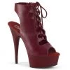 Pleaser Shoes 6" Heel Red Lace-Up Faux Leather Ankle Bootie*