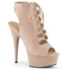 Pleaser 6" Heel Beige Lace-Up Ankle Boot*