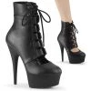 Pleaser 6" Heel Black Lace-Up Platform Booties*
