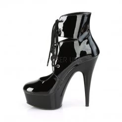 Pleaser 6" Heel Black Lace-Up Ankle Bootie* Shoes