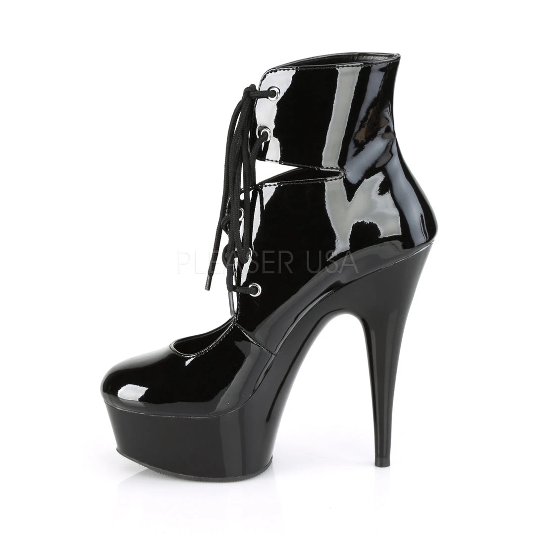 Pleaser 6" Heel Black Lace-Up Ankle Bootie* Shoes 4 Pleaser 6" Heel Black Lace-Up Ankle Bootie* Shoes
