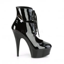 Pleaser 6" Heel Black Lace-Up Ankle Bootie* Shoes 9 Pleaser 6