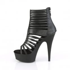 Pleaser Shoes 6" Heel Black Strappy Faux Leather Sandal* 7 Pleaser Shoes 6