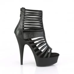 Pleaser Shoes 6" Heel Black Strappy Faux Leather Sandal* 9 Pleaser Shoes 6