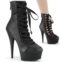Pleaser 6" Heel Black 1.8" Platform Ankle Booties* Shoes