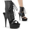 Pleaser 6" Heel Black Lace-Up Sandal Ankle Boot*