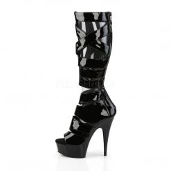 Pleaser Shoes 6" Heel Black Knee High Gladiator Boot*