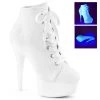 Pleaser 6" Heel White Platform Booties* Shoes