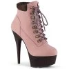 Pleaser 6" Heel Baby Pink Lace-Up Faux Leather Booties* Shoes