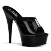 Pleaser 6" Heel Black Platform Peep Toe Slide Shoes*