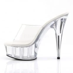 Pleaser Clear 6" Peep Toe Slide Pumps*