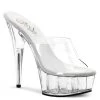 Pleaser Clear 6" Peep Toe Slide Pumps*