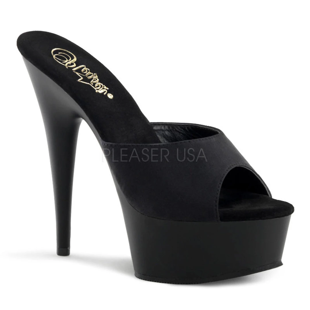 Pleaser 6" Heel Black Platform Slide Shoes* 3 Pleaser 6" Heel Black Platform Slide Shoes*