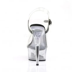 Pleaser 6" Clear/Black Ankle Strap Stripper Heels* 8 Pleaser 6