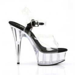 Pleaser 6" Clear/Black Ankle Strap Stripper Heels* 9 Pleaser 6