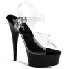 Pleaser 6" Clear/Black Ankle Strap Stripper High Heels* Shoes