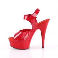 Pleaser 6" Spike Heel Red Ankle Strap Sandal Shoes*