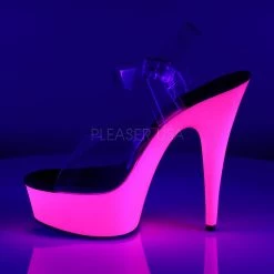 Pleaser Clear 6" Ankle Strap Pumps*