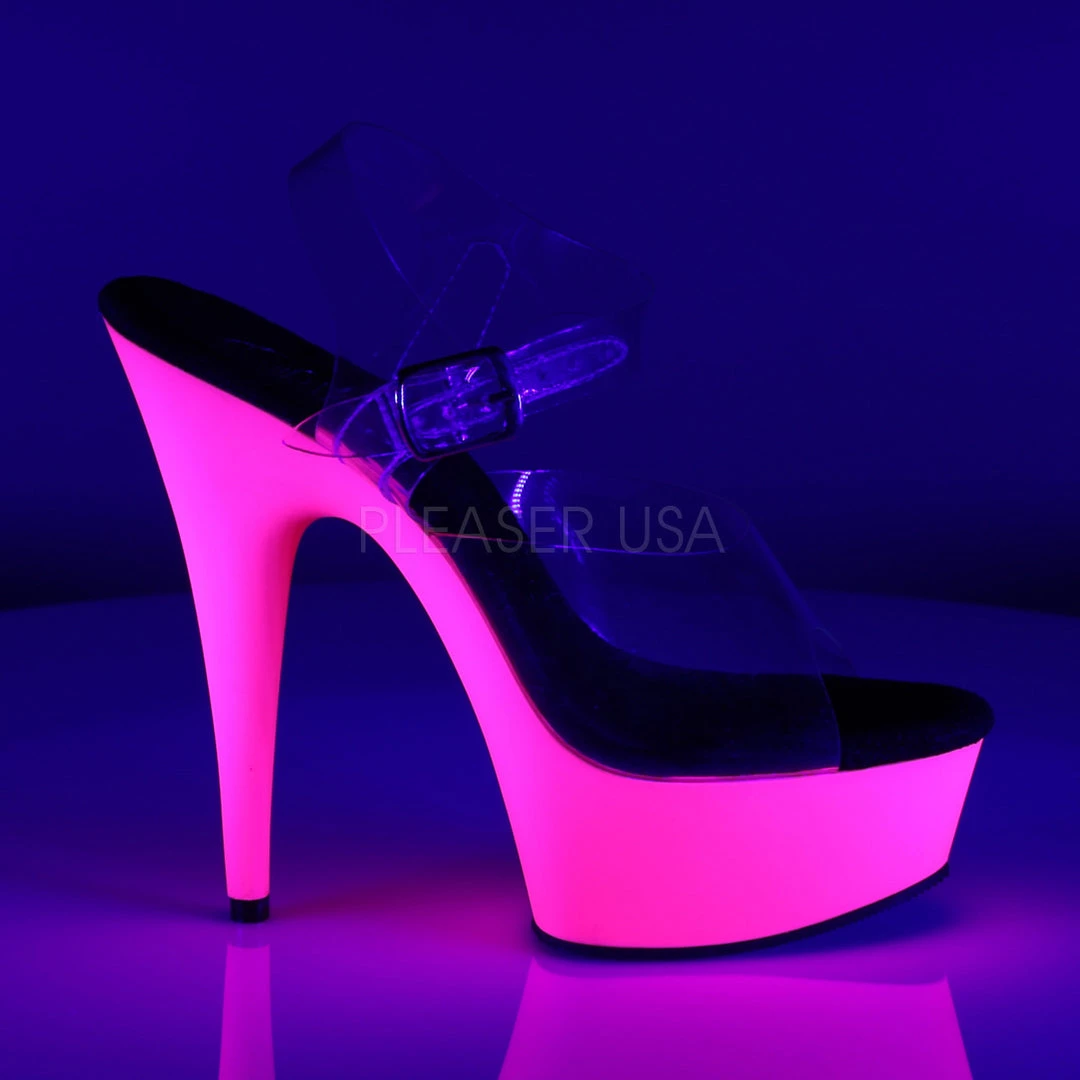 Pleaser Clear 6" Ankle Strap Pumps* 6 Pleaser Clear 6" Ankle Strap Pumps*
