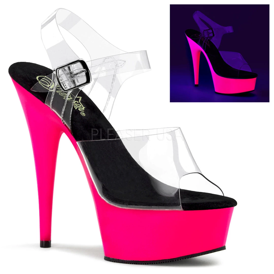 Pleaser Clear 6" Ankle Strap Pumps* 3 Pleaser Clear 6" Ankle Strap Pumps*