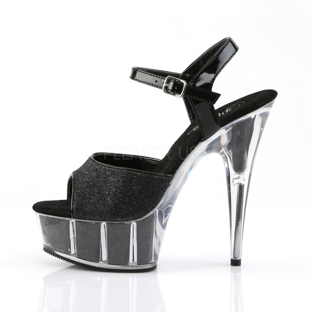 Pleaser 6" Black Glitter Stripper Heels* Shoes 4 Pleaser 6" Black Glitter Stripper Heels* Shoes