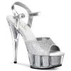 Pleaser Shoes Silver 6" Glitter High Heels*