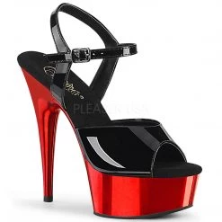 Pleaser 6" Heel Black Platform Ankle Strap Sandals* Shoes