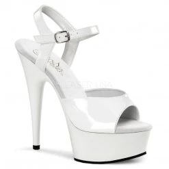 Pleaser Shoes White 6" Ankle Strap Heels*