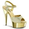 Pleaser 6" Heel Gold Ankle Strap Sandal Shoes*