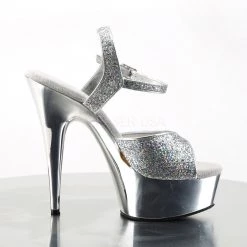 Pleaser 6" Heel Silver Ankle Strap Sandal Shoes* 9 Pleaser 6