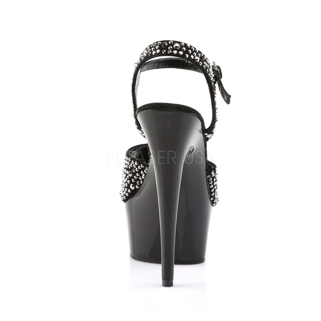 Pleaser 6" Heel Black Ankle Strap Sandals W/ Rhinestones* 5 Pleaser 6" Heel Black Ankle Strap Sandals W/ Rhinestones*