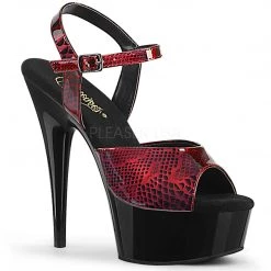 Pleaser Shoes 6" Heel Red Ankle Strap Sandal*