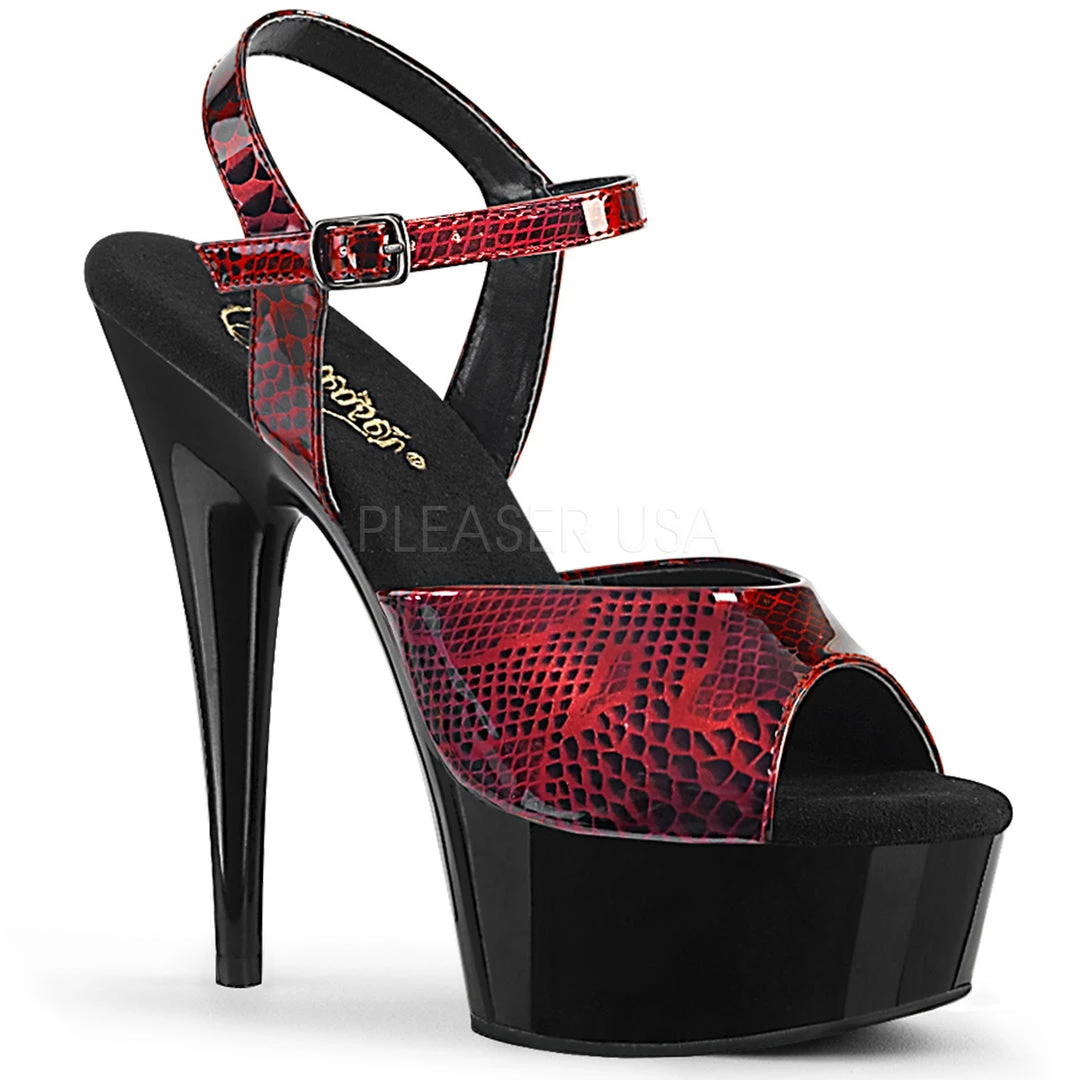 Pleaser Shoes 6" Heel Red Ankle Strap Sandal* 3 Pleaser Shoes 6" Heel Red Ankle Strap Sandal*