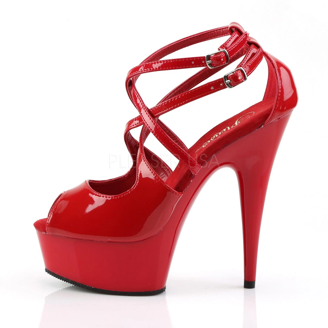 Pleaser 6" Heel Red Ankle Strap Sandal Shoes* 4 Pleaser 6" Heel Red Ankle Strap Sandal Shoes*