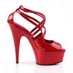 Pleaser 6" Heel Red Ankle Strap Sandal Shoes* 9 Pleaser 6