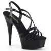 Pleaser 6" Heel Black Criss-Cross Strap Sandal Shoes*