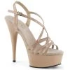 Pleaser 6" Heel Beige Criss-Cross Strap Sandal Shoes*