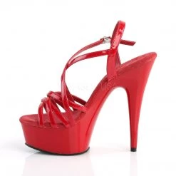 Pleaser 6" Heel Red Criss-Cross Strap Sandal Shoes*