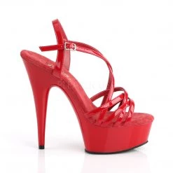 Pleaser 6" Heel Red Criss-Cross Strap Sandal Shoes* 9 Pleaser 6