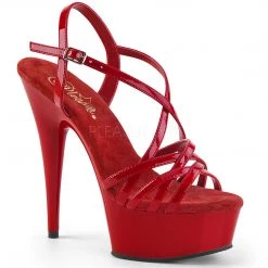 Pleaser 6" Heel Red Criss-Cross Strap Sandal Shoes*