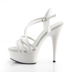 Pleaser 6" Heel White Criss-Cross Strap Sandal Shoes*